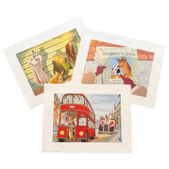 101 Dalmatians Lithographs Set of 3 Walt Disney Store - Picture 1 of 7